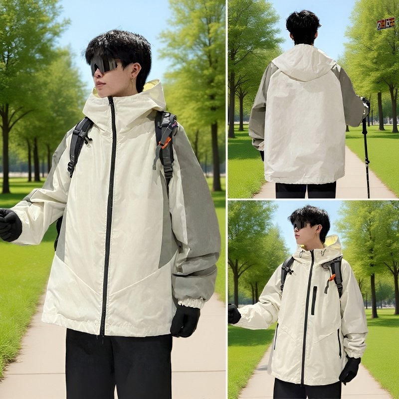 남자 얇은 바람막이 봄 커플 재킷 양면 방수 캐주얼 코트