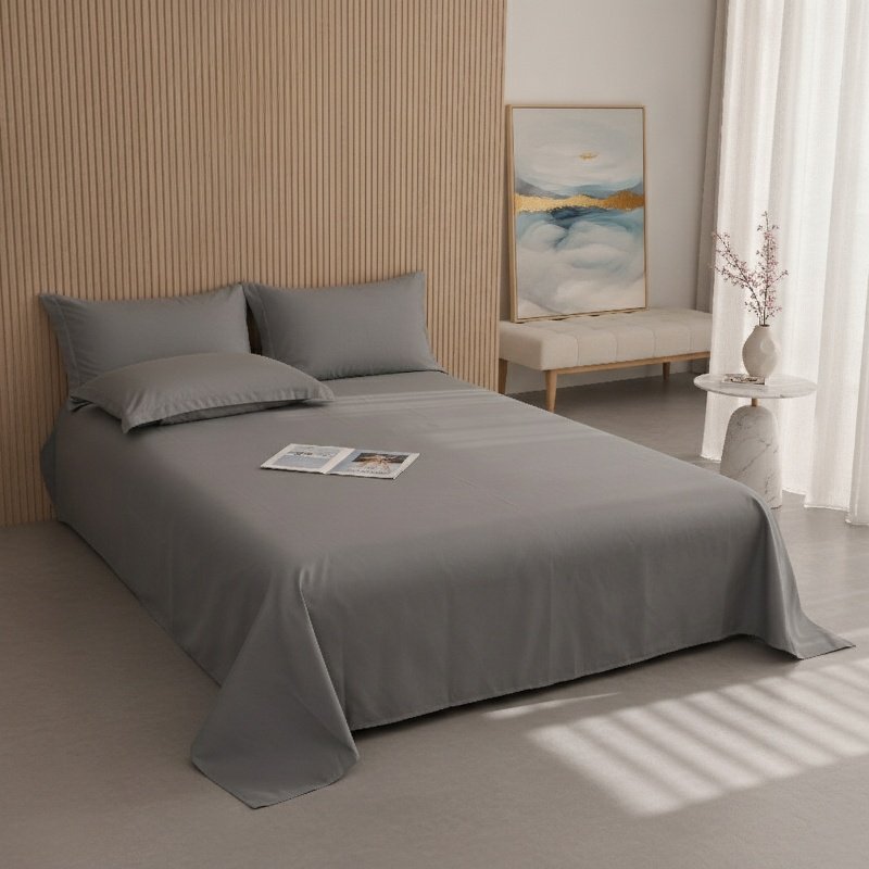 Sábanas de algodón lavado con impresión activada en cama