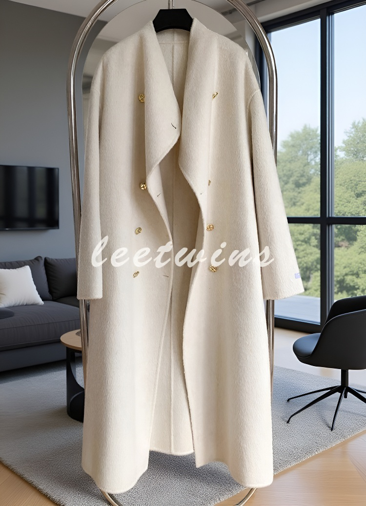 그레이 루즈핏 기모 오버코트 착용샷