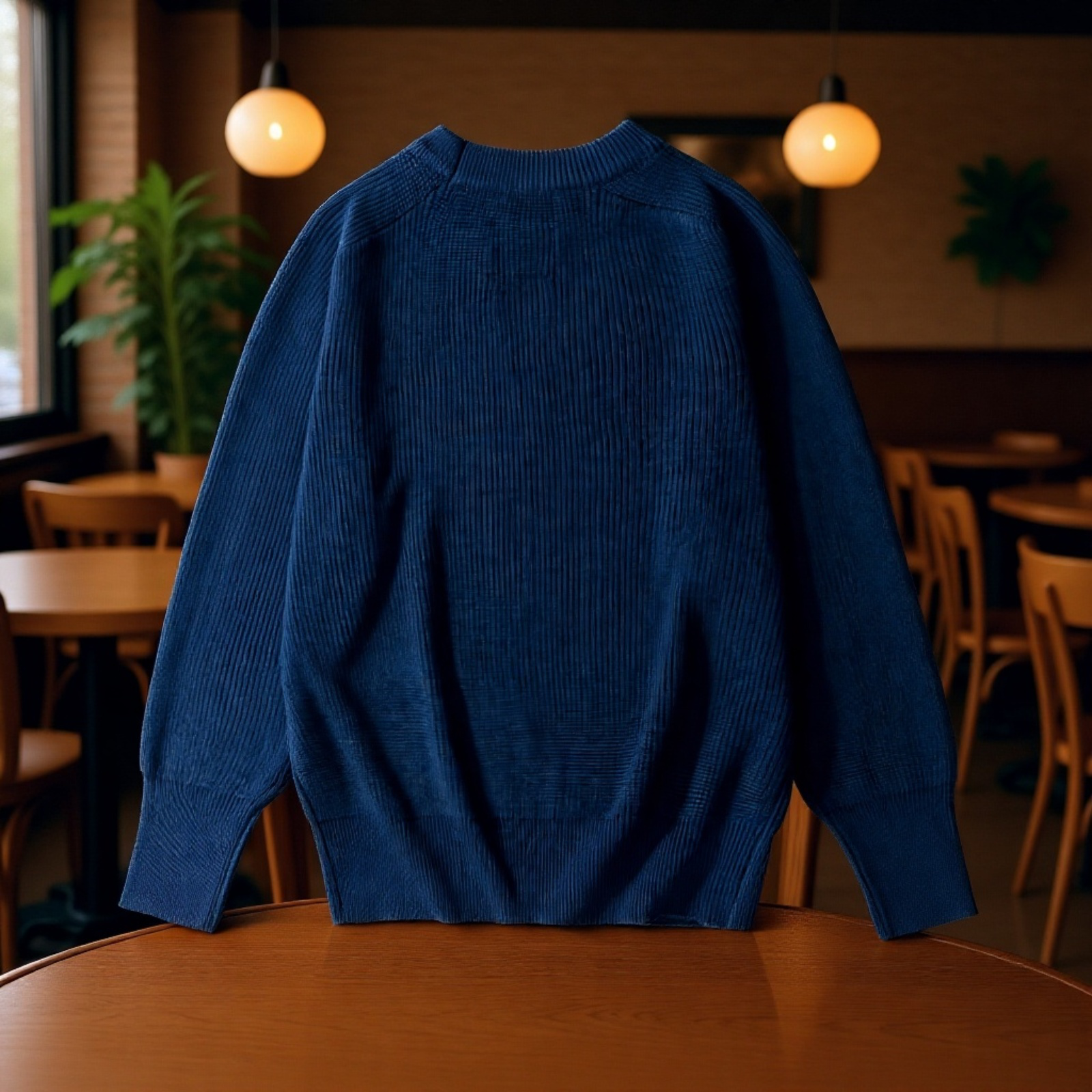 冬用ラグランスリーブセーターのコーディネート例