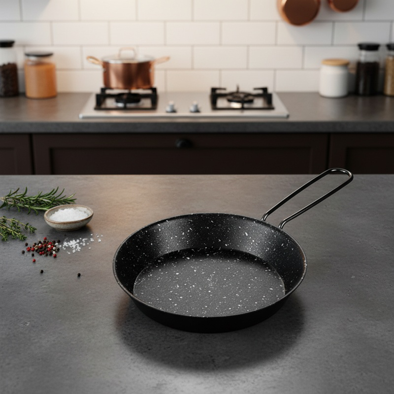 Space-saving stainless steel pan for outdoor kitchen