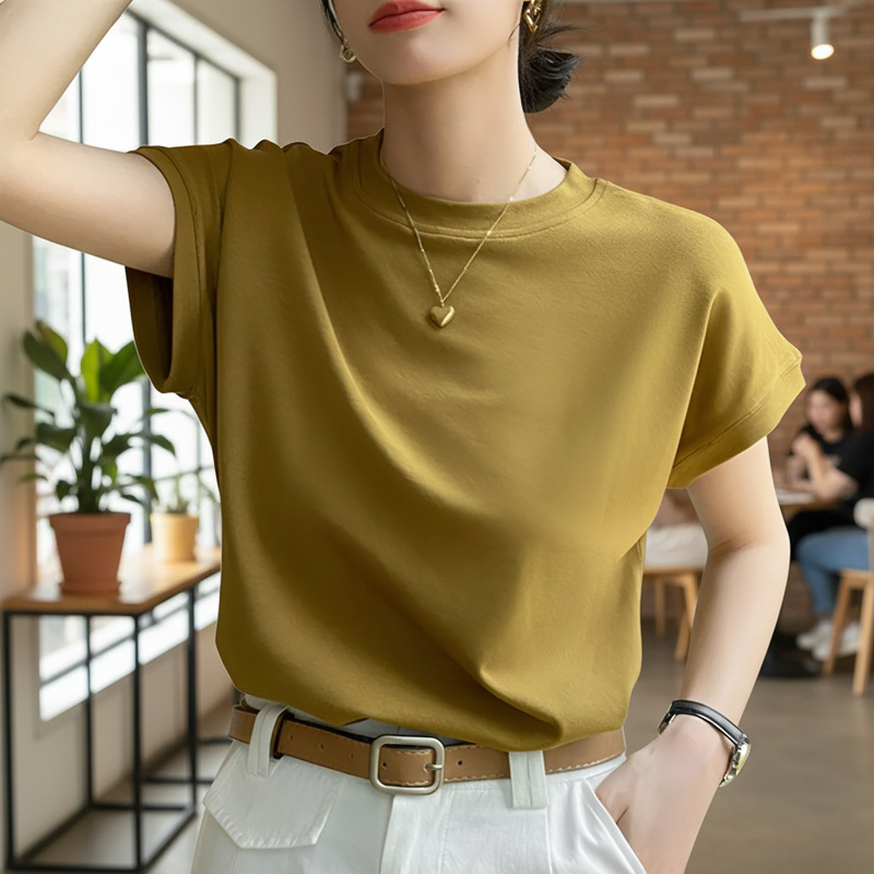 여름 루즈핏 가오리핏 섹시 티셔츠 착용샷