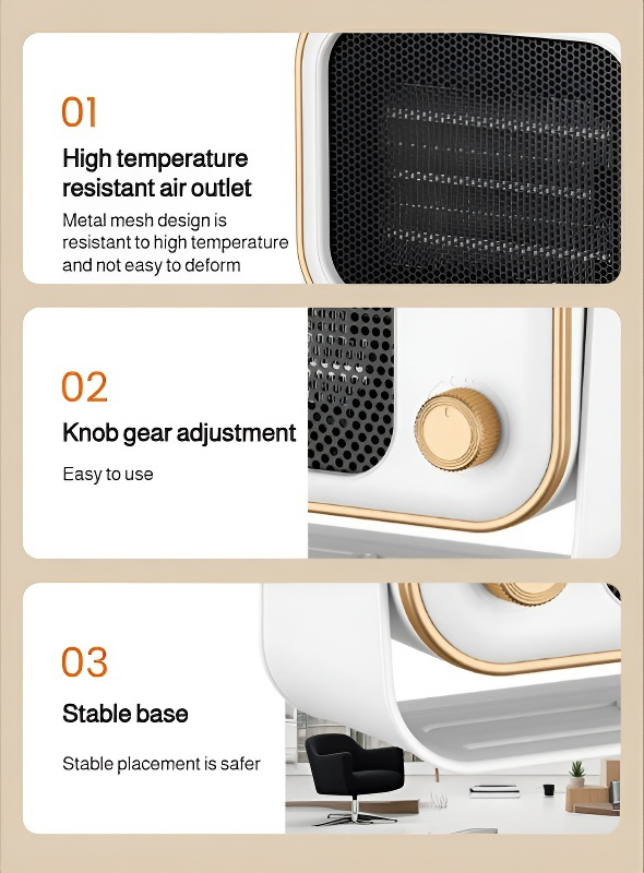 Compact fever heater for desk or tabletop