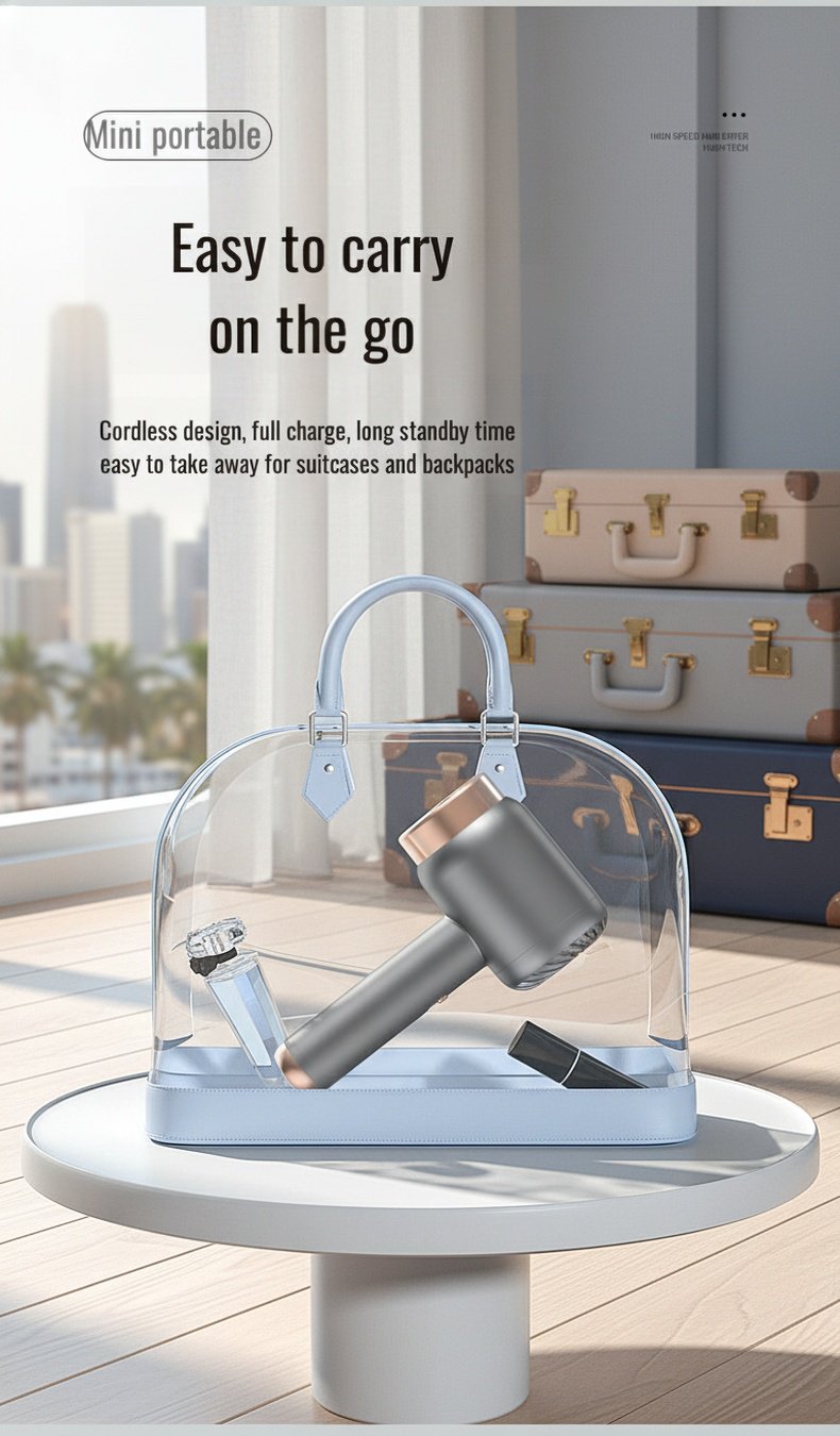 Lightweight and compact hair dryer for travel