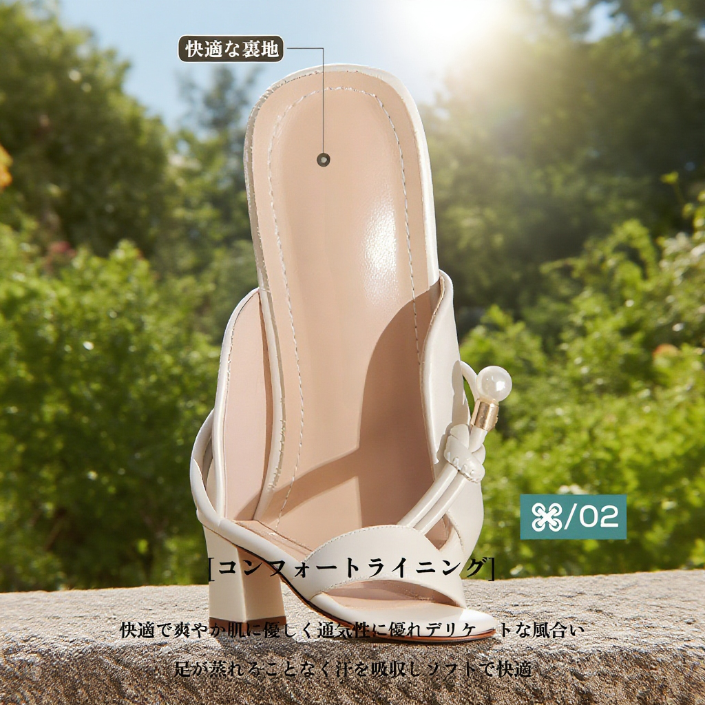 女性モデル着用夏用厚底ヒールサンダル