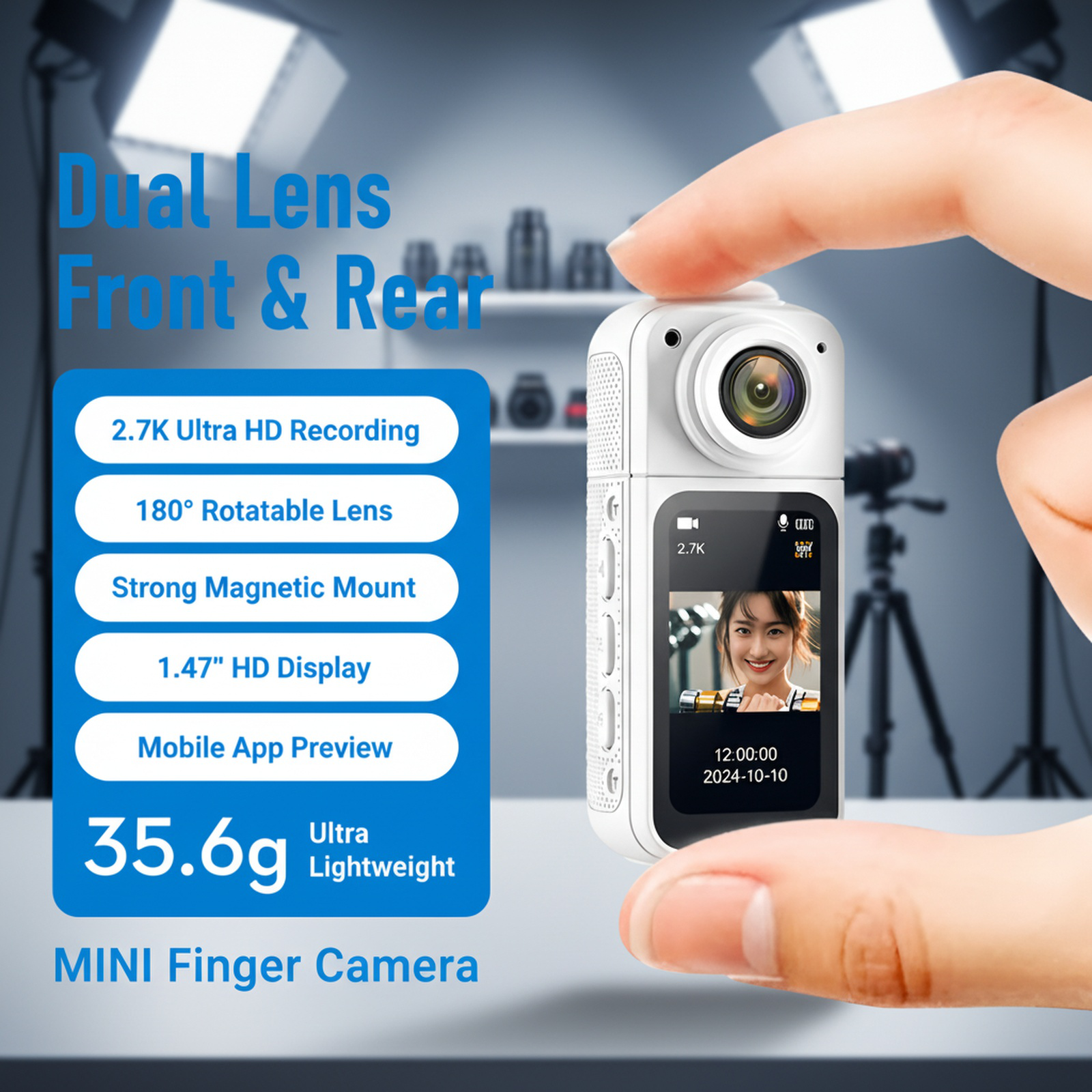 Adjustable Angle Mini Chest Camera for Outdoor Cycling