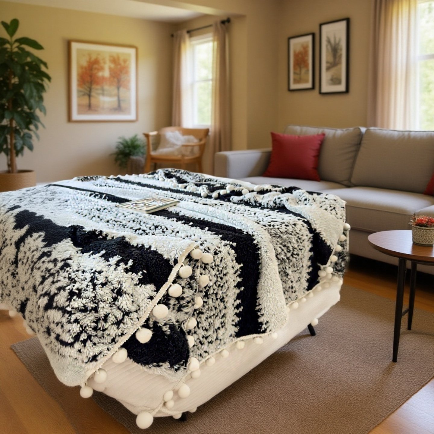 Manta de sofá autocalentable con absorción de humedad, cálida y cómoda