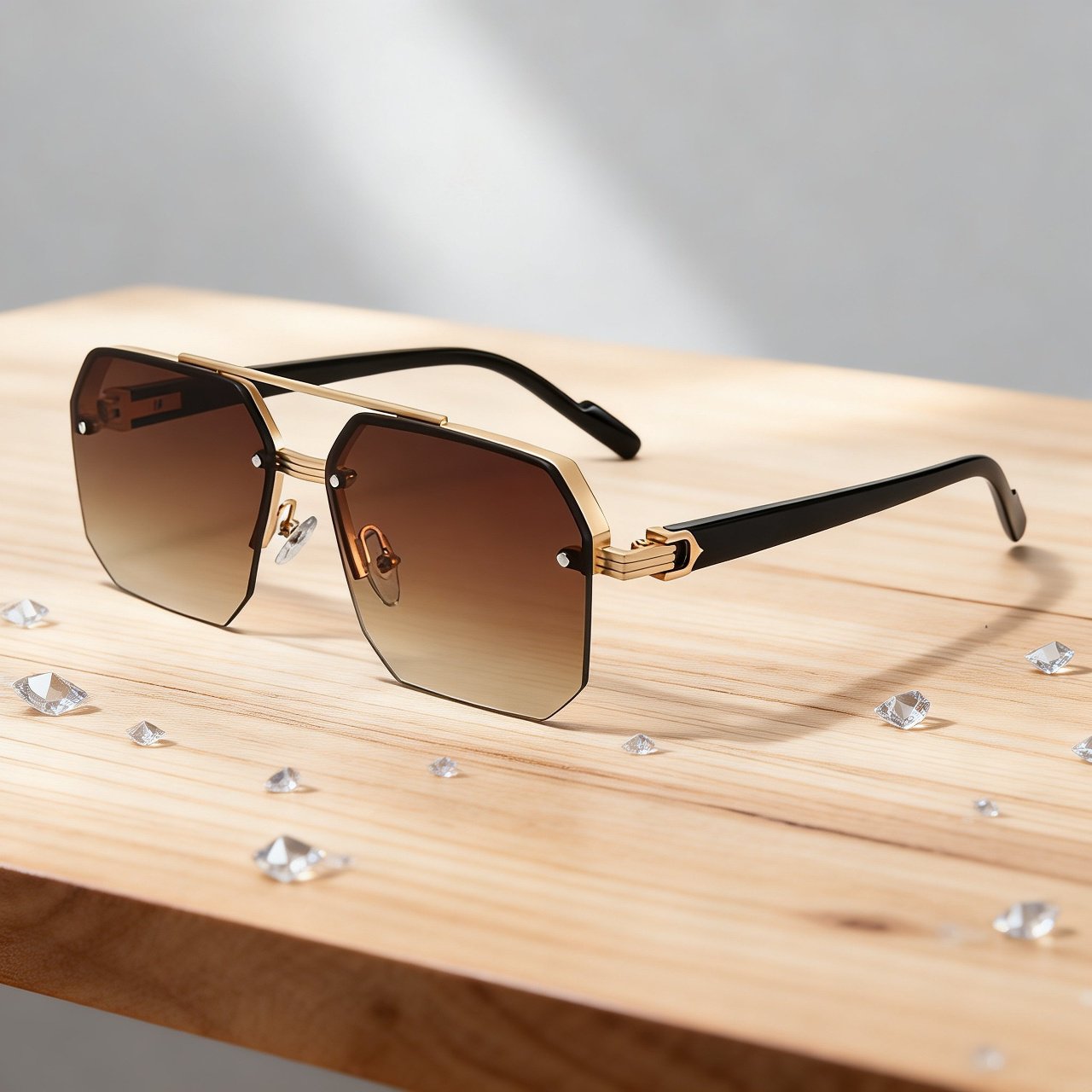 Sports Glasses with Metal Embellishment Antifog Sunscreen Blurred Vision