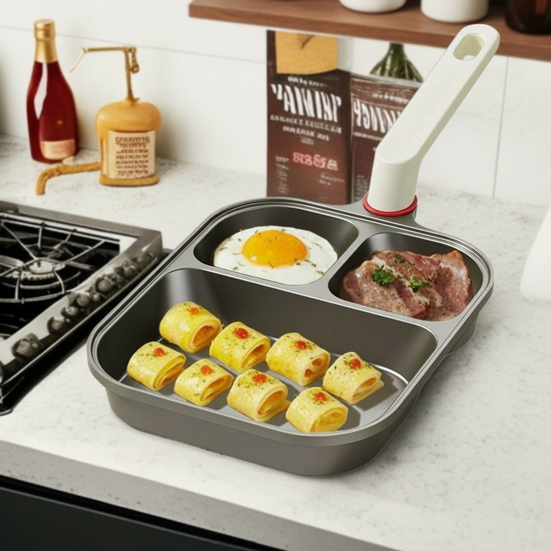 Sartén de titanio ideal para hamburguesas en la cocina