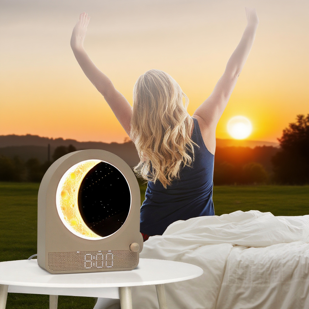 USB充電対応のベッドサイドランプの充電シーン