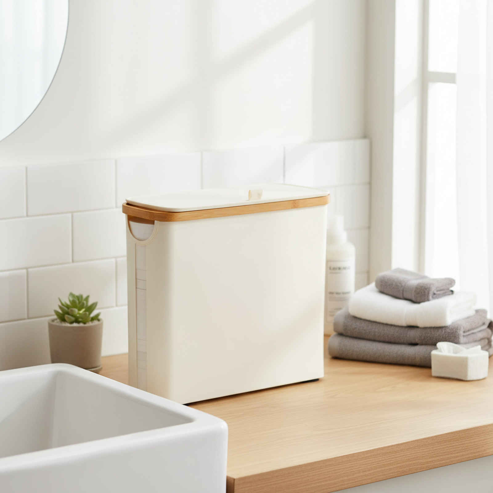 Bathroom Accessories Rack Visual Paper Towel Storage Basket