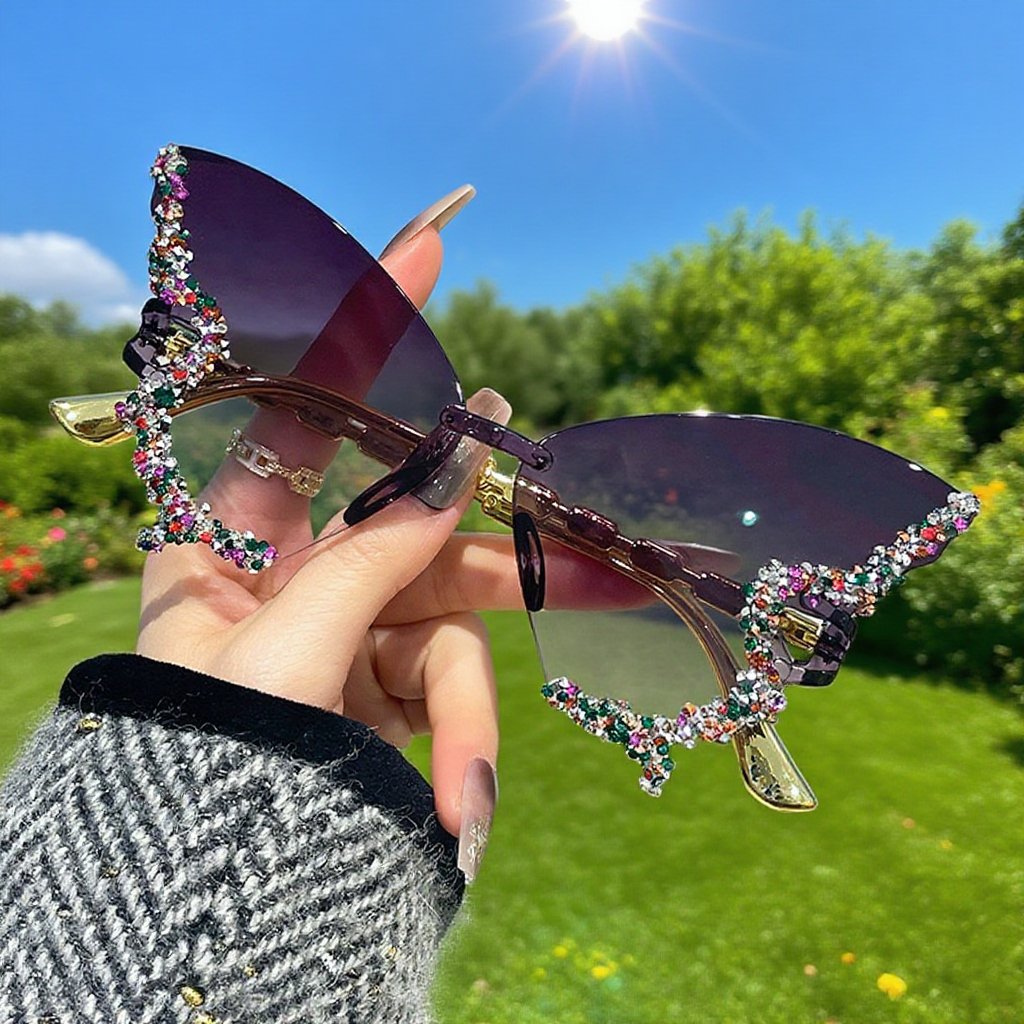 Gafas de sol de moda para mujer, diseño de mariposa