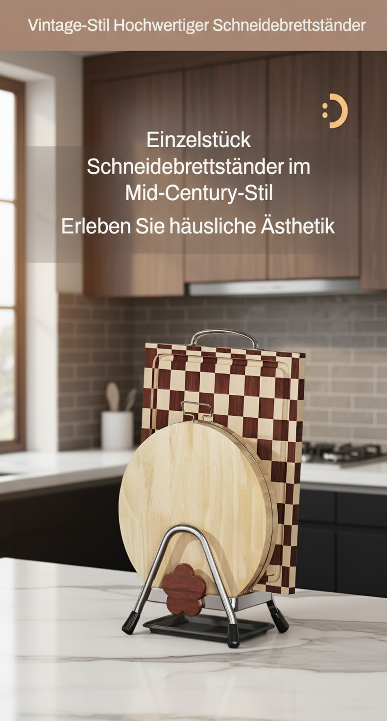 Multifunktionaler Schneidebrettständer aus dickem Buchenholz