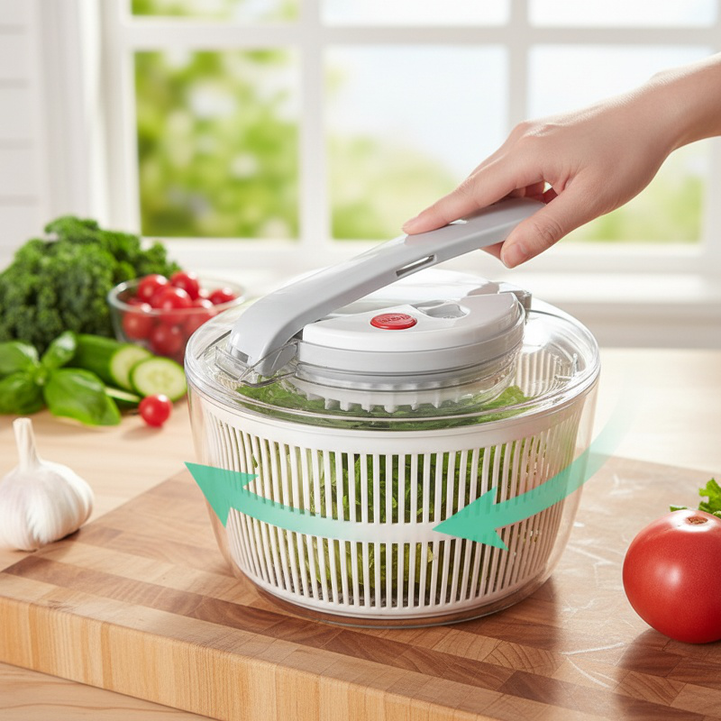 Salatschleuder zum Trocknen von frischem Salat