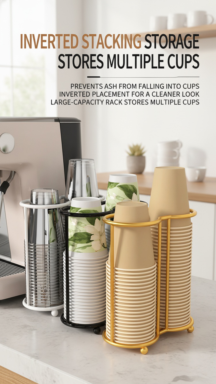 Stylish cup display for drink stations