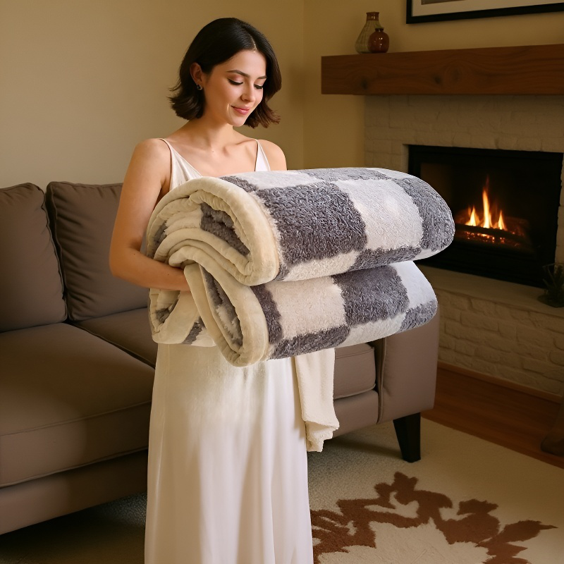 Manta multifuncional de doble cara para el hogar, cómoda y cálida, no destiñe