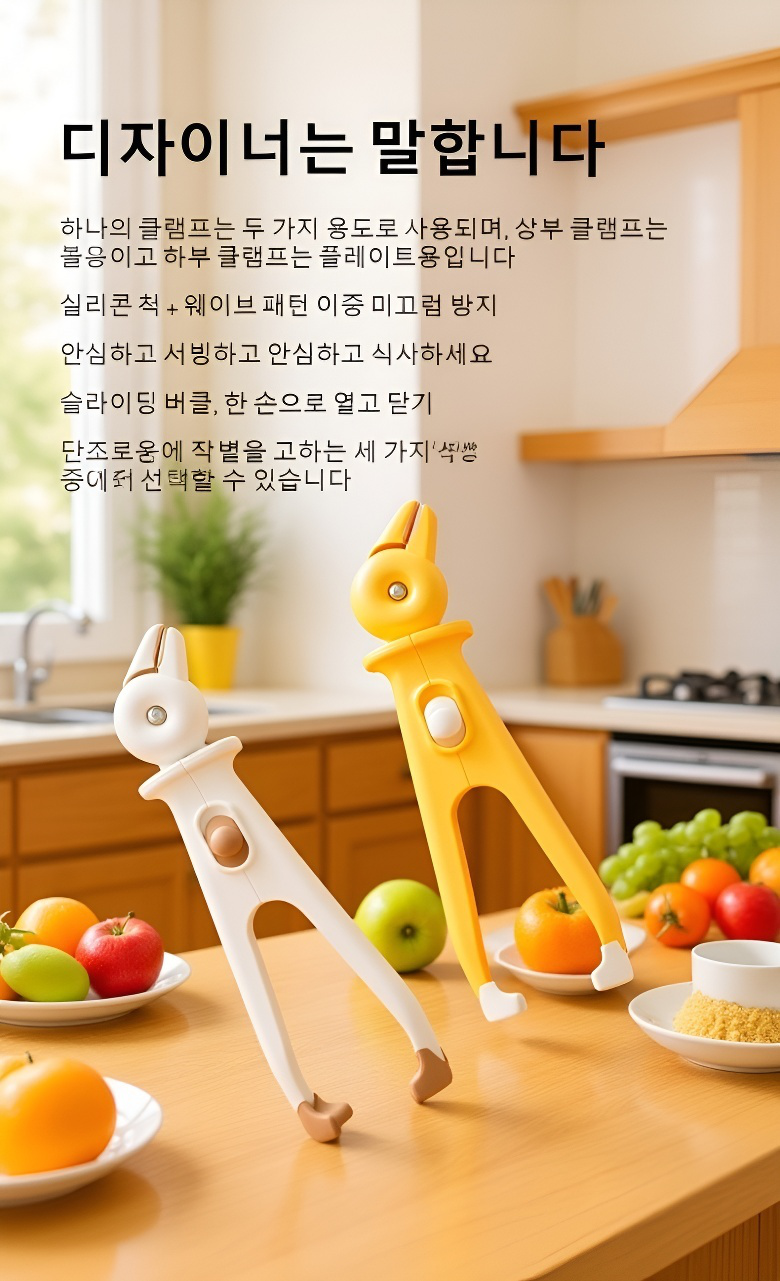 주방에서 사용하는 내열 접시 집게