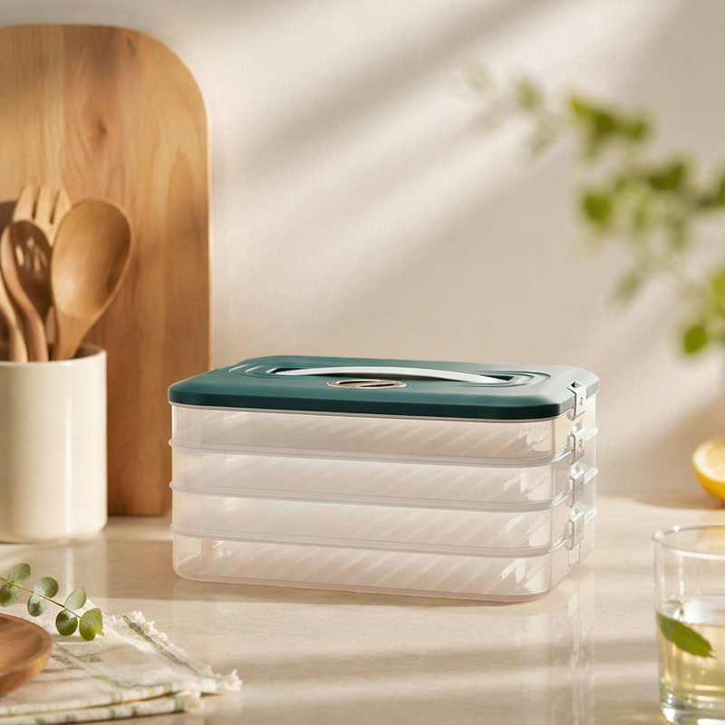 Caja apilable para maximizar el espacio del congelador