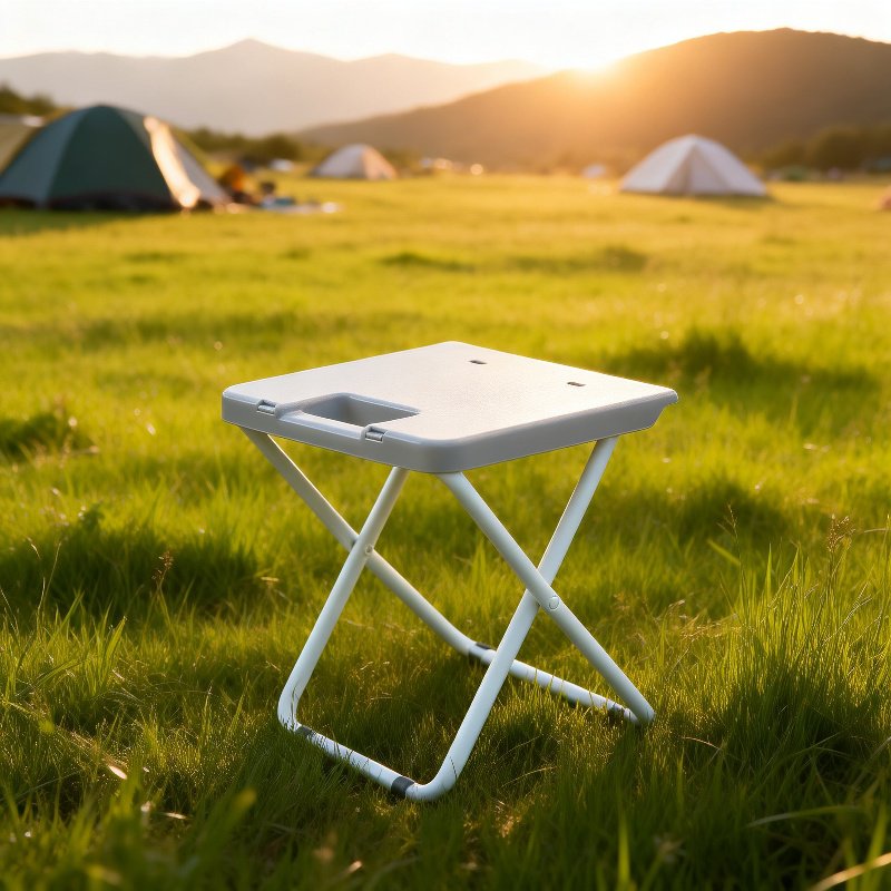 Outdoor Grill Picknick Klapphocker mit Eisenfüßen und Kunststoff, tragbar