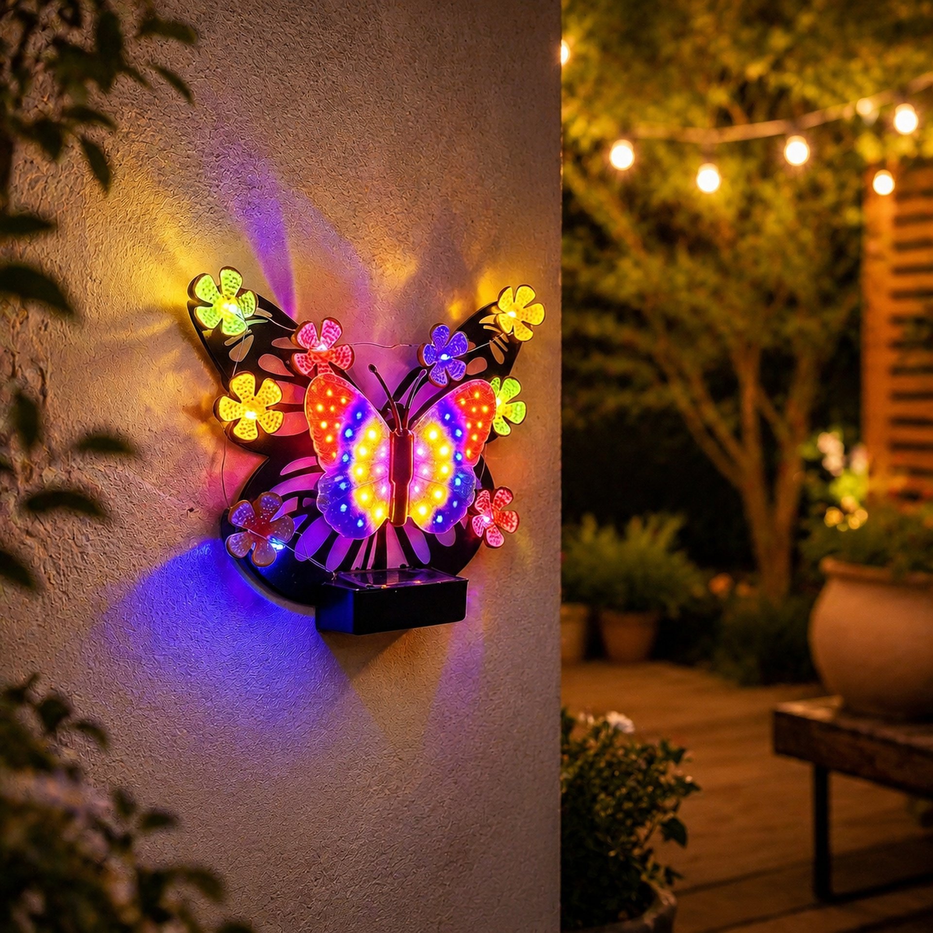 Wetterfeste Solarleuchte als Gartendekoration