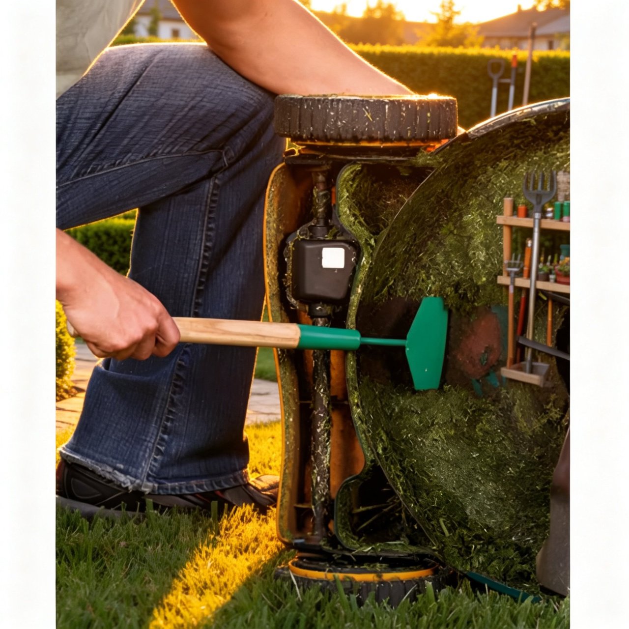 Rasenmäherklingen-Reiniger für Gartengeräte