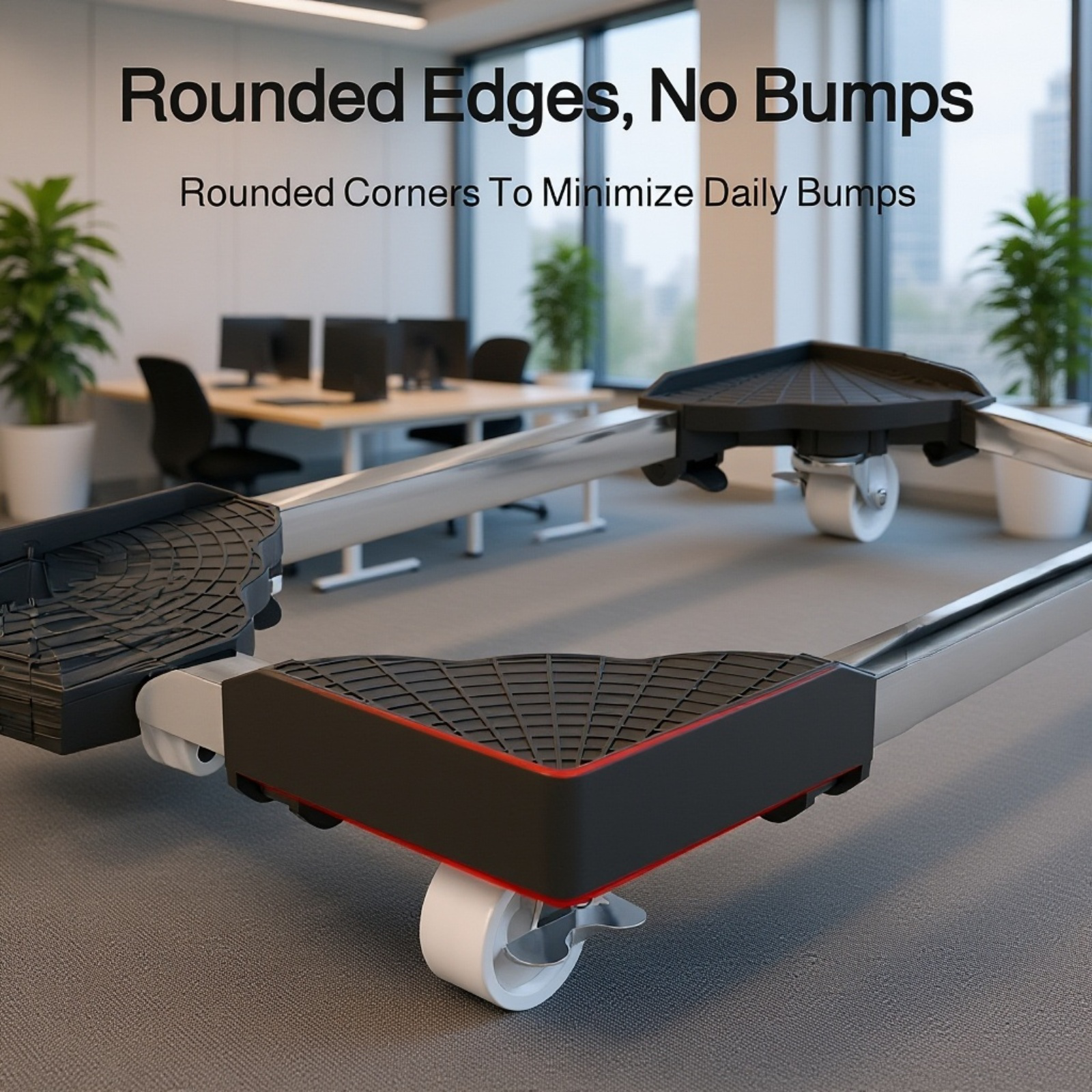 Square Plant Stand, Pot Holder Plate, Movable Plant Pot Stand with Casters, Adjustable Size, 360° Mo