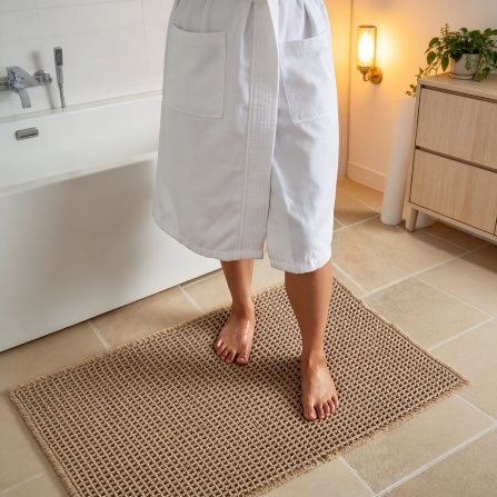 Tapete absorbente de agua, de secado rápido y antideslizante para baño y hogar