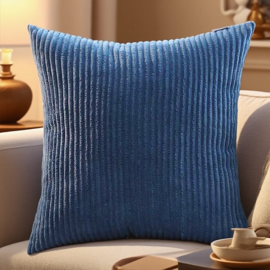 輕奢風居家純色條紋抱枕枕套