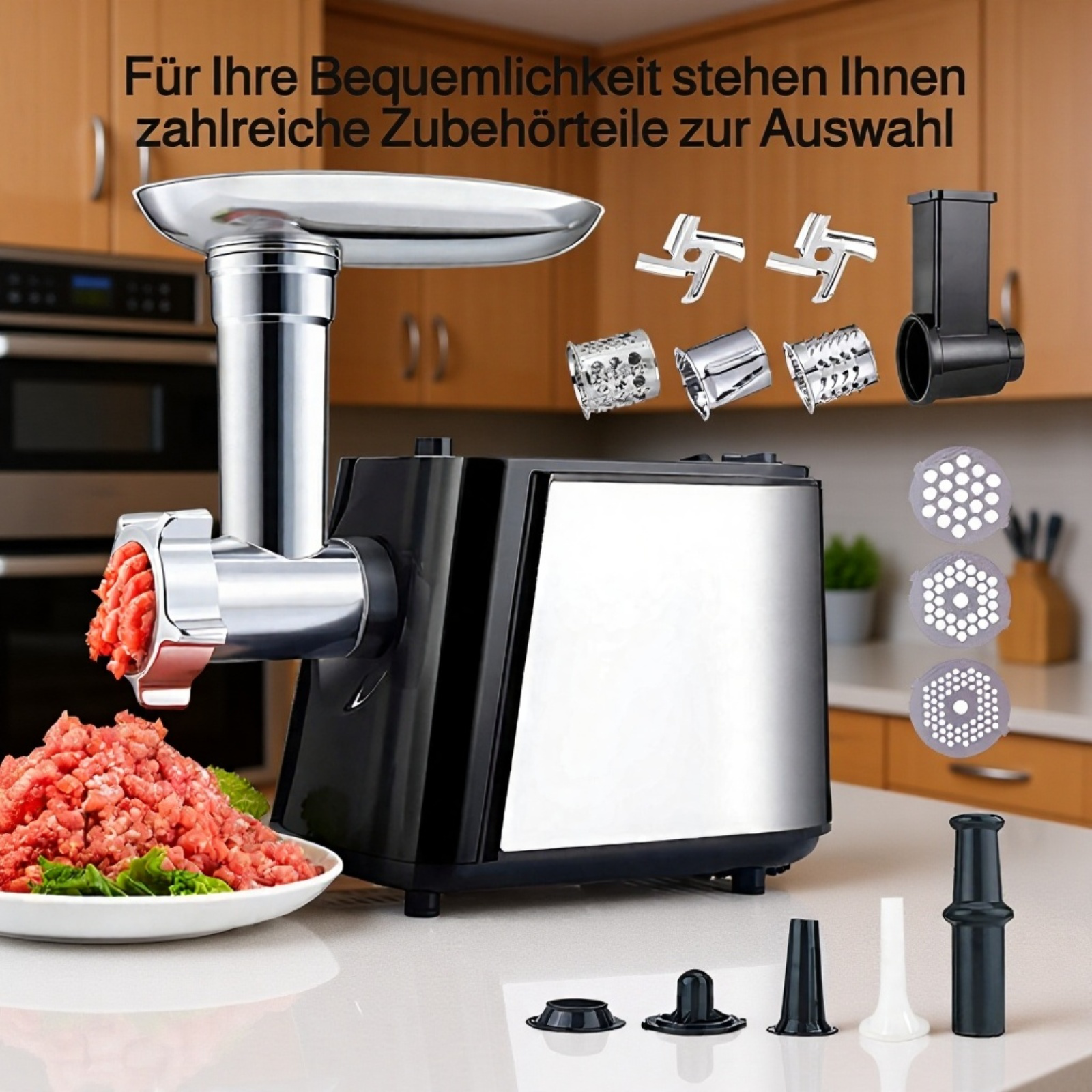 Leicht zu reinigender Fleischwolf mit abnehmbaren Teilen