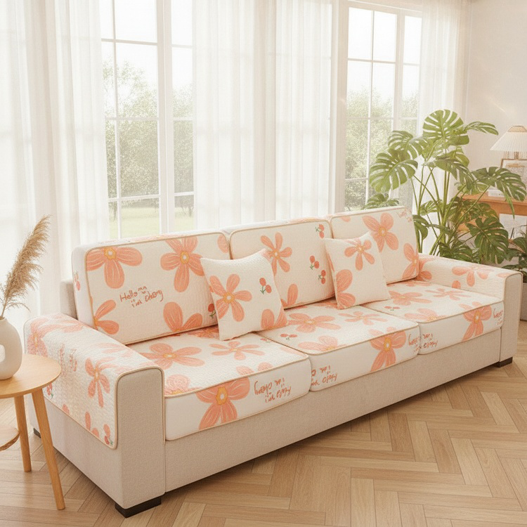 Non-slip Ice Silk Latex Sofa Mat, All-Season Use