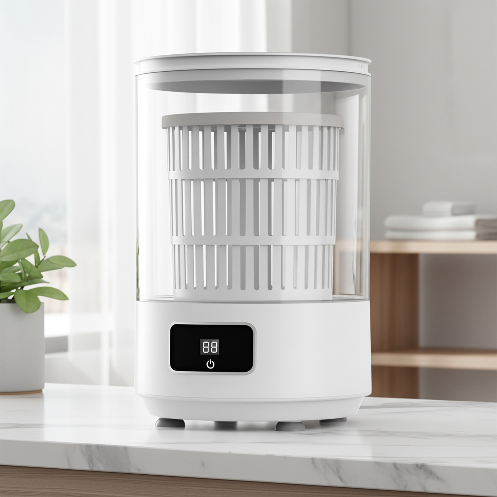 4L充電式ミニ洗濯機の正面写真