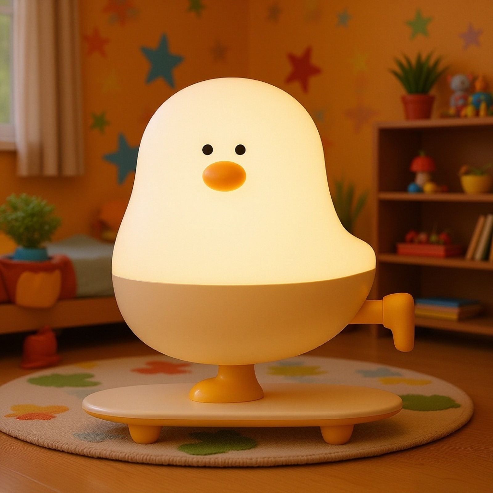 小さな鶏の創造的な夜の光、かわいい夜の光、鶏の夜の光、漫画の夜の光、動物の夜の光、スケートボードの夜の光