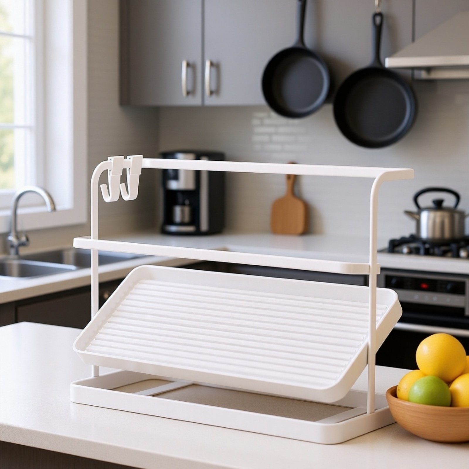 Elegant Two-Tier Cup Organizer Shelf
