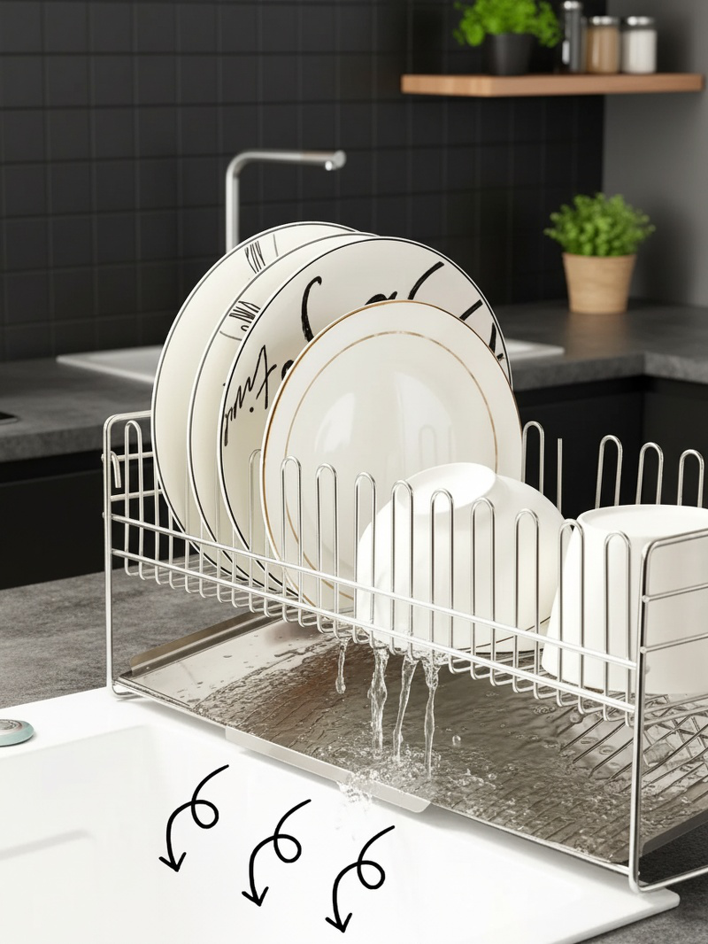 Escurridor de cocina con capacidad para cuchillos, tenedores y cucharas
