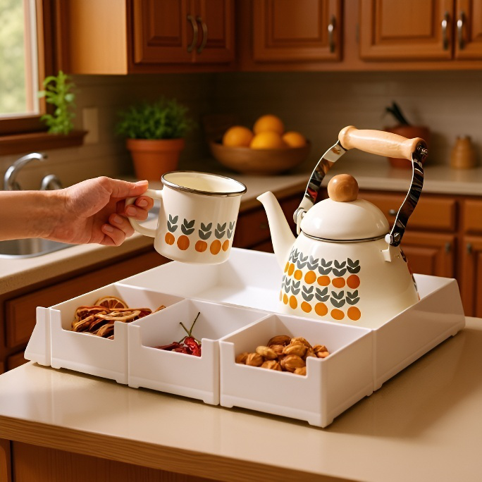 Organisateur de compartiment facilitant l’accès aux cosmétiques