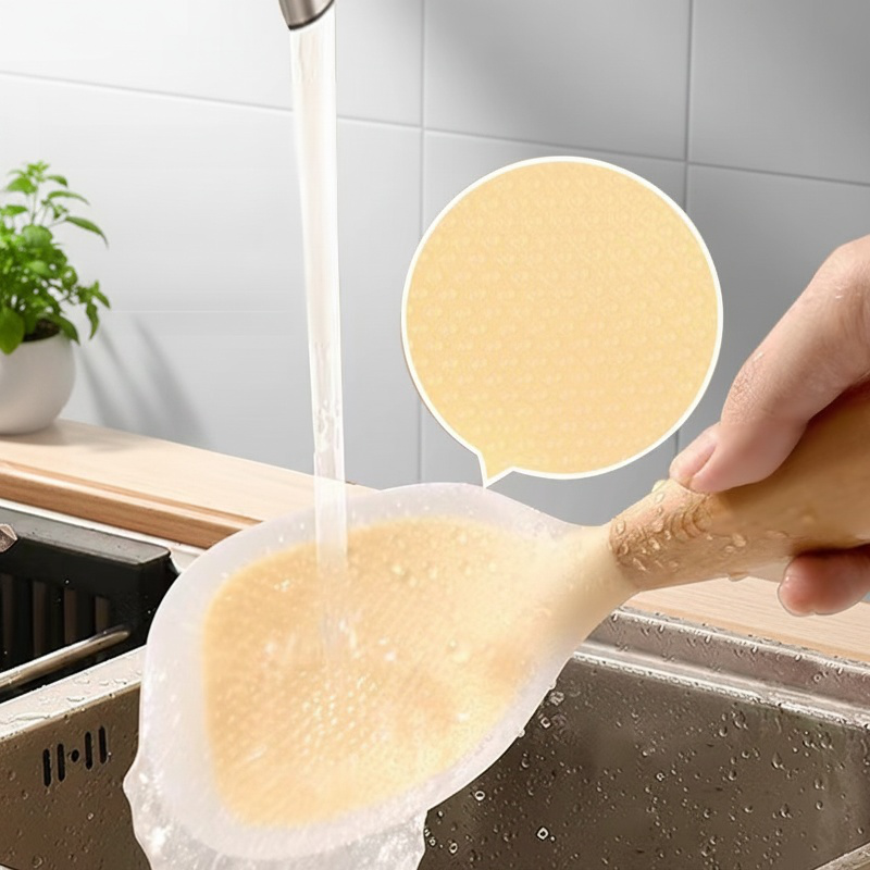 Non-stick Silicone Rice Spoon, Upright Standing Design