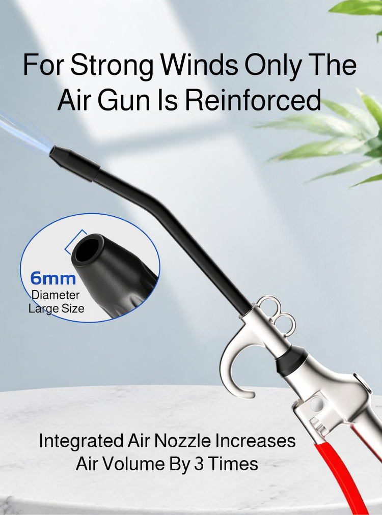 Pneumatic air blower tool for thorough cleaning