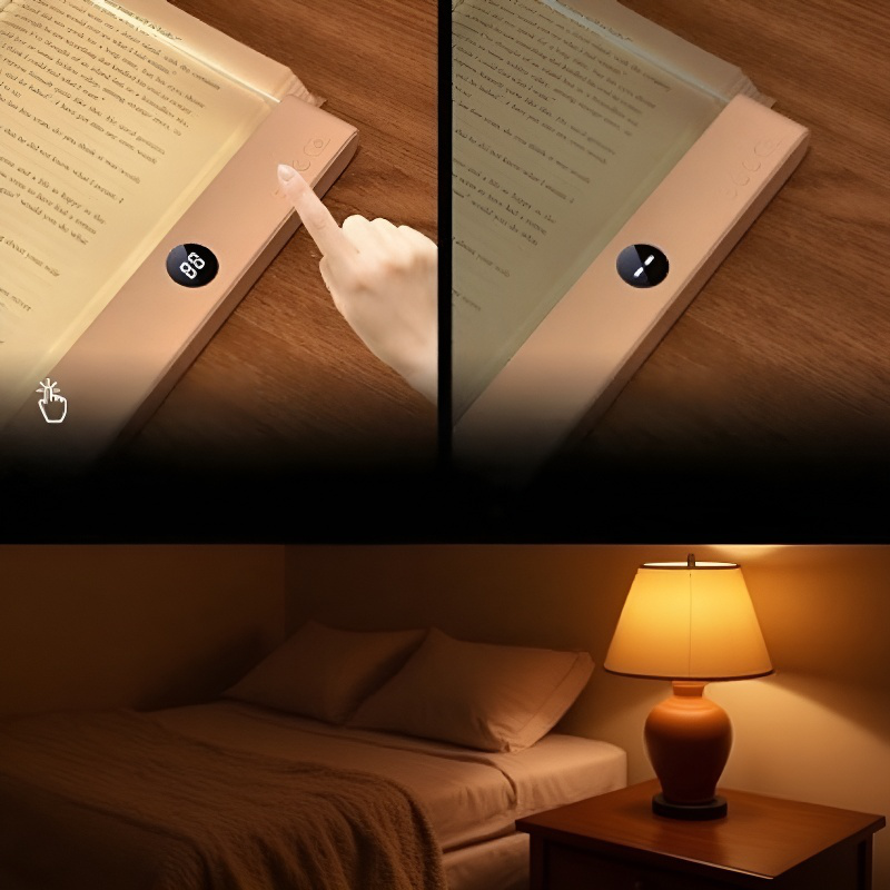 LED rechargeable tri-color stepless dimming tablet reading light
