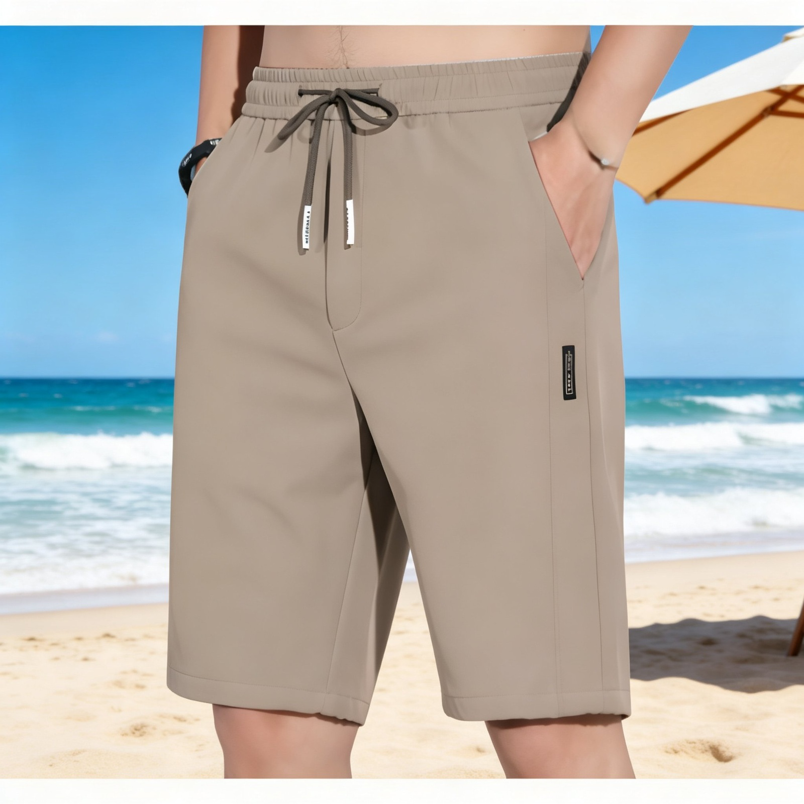 남성 스트레이트핏 캐주얼 5부 바지