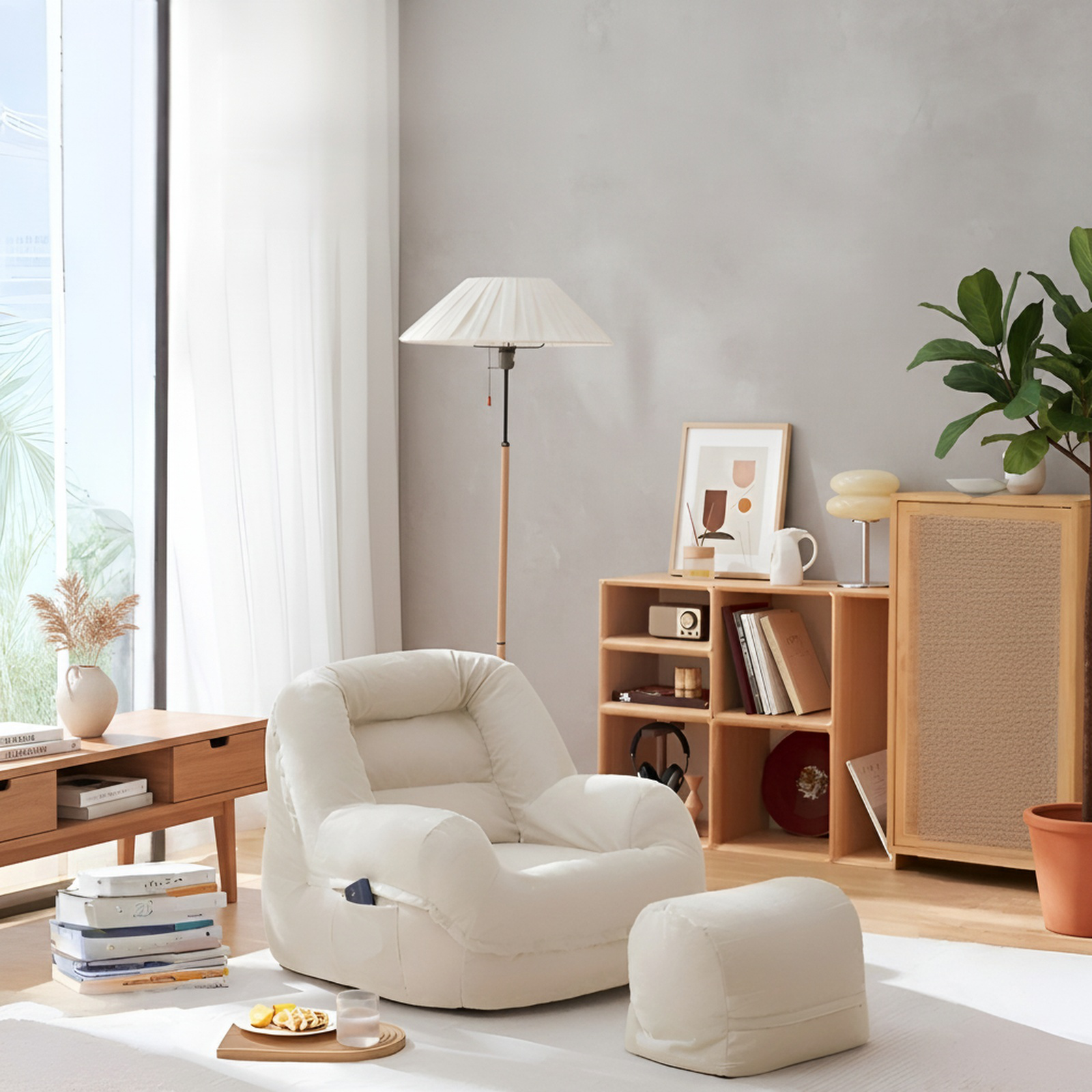 Tatami Relax-Sessel, Einzelner Sitzsack aus Stoff, geeignet für Schlafzimmer und Balkon