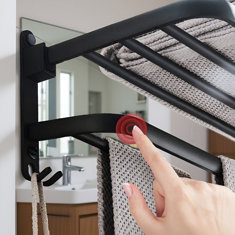 Easy installation hook towel rack on bathroom wall