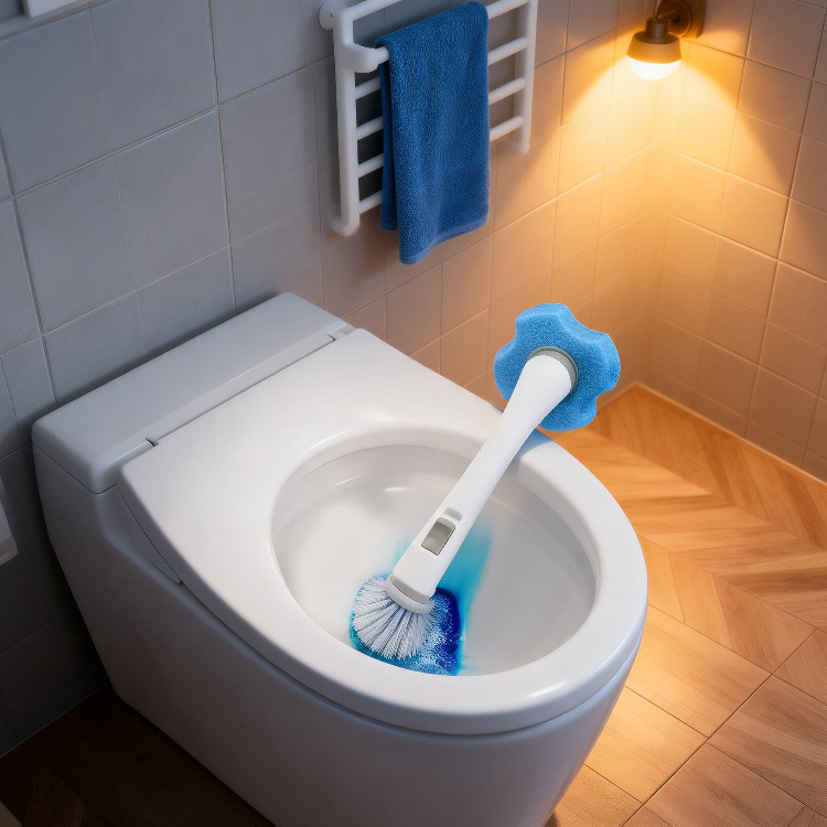 家庭用浴室壁掛け式掃除ブラシ。隅々まで汚れを落とすのに最適。