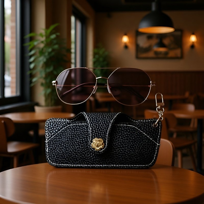 持ち運びに便利なシンプルなメガネ収納バッグ