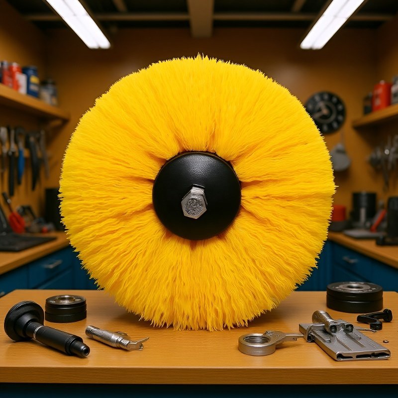 Drill brush scrubbing car floor mats