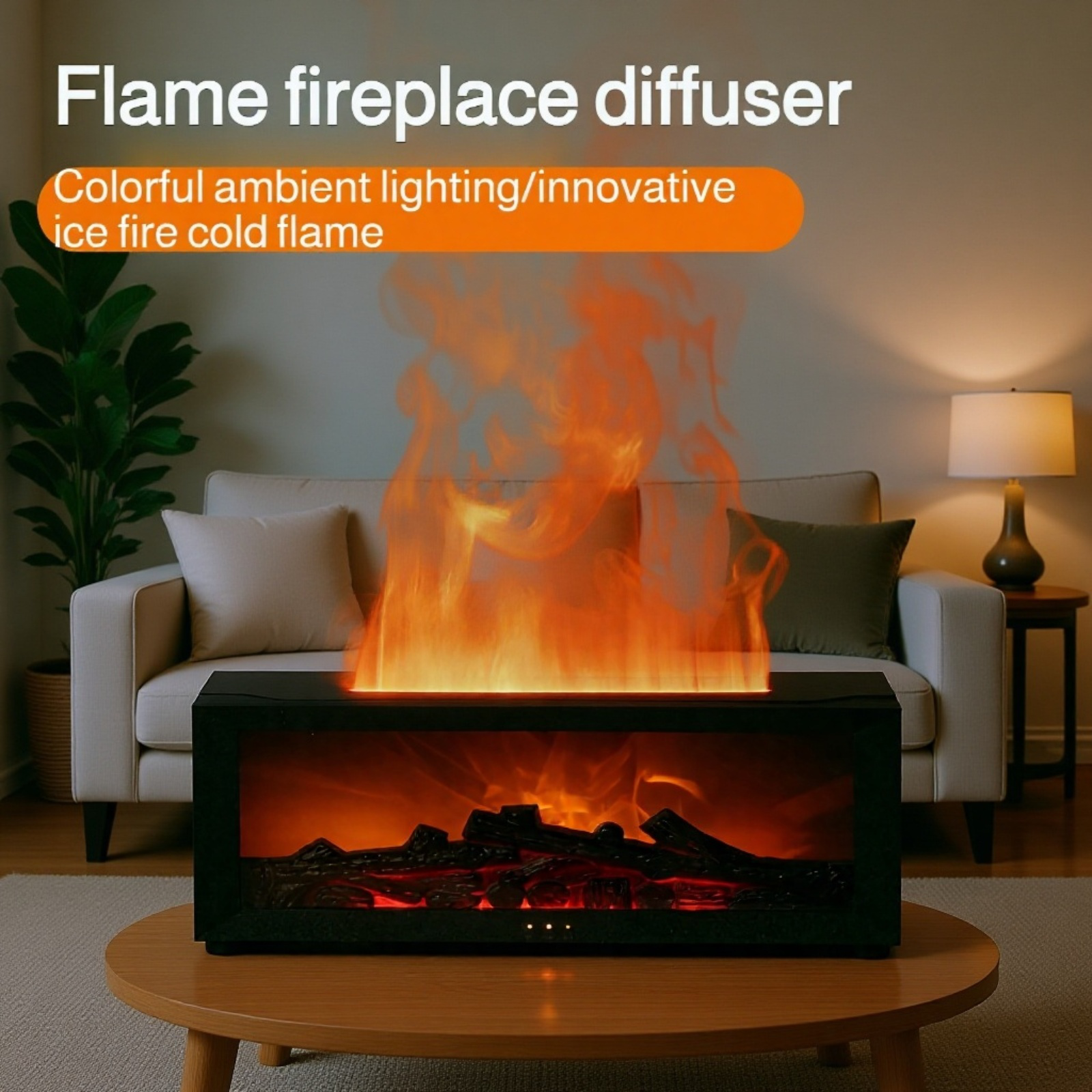 Desktop cool simulation fireplace flame aromatherapy machine
