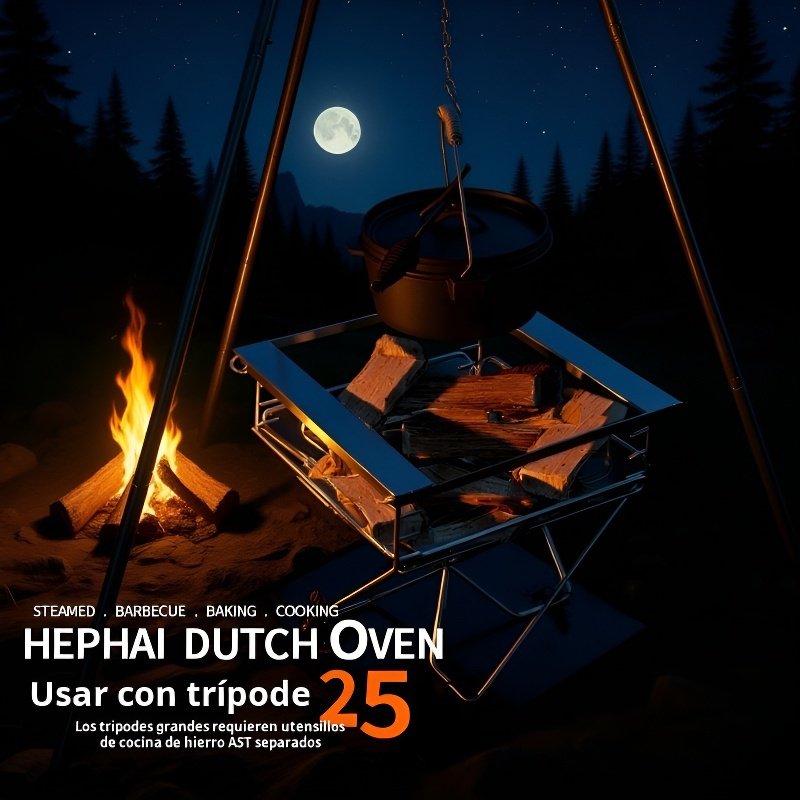 Olla colgante de hierro para cocinar al aire libre, hervir agua y guisar