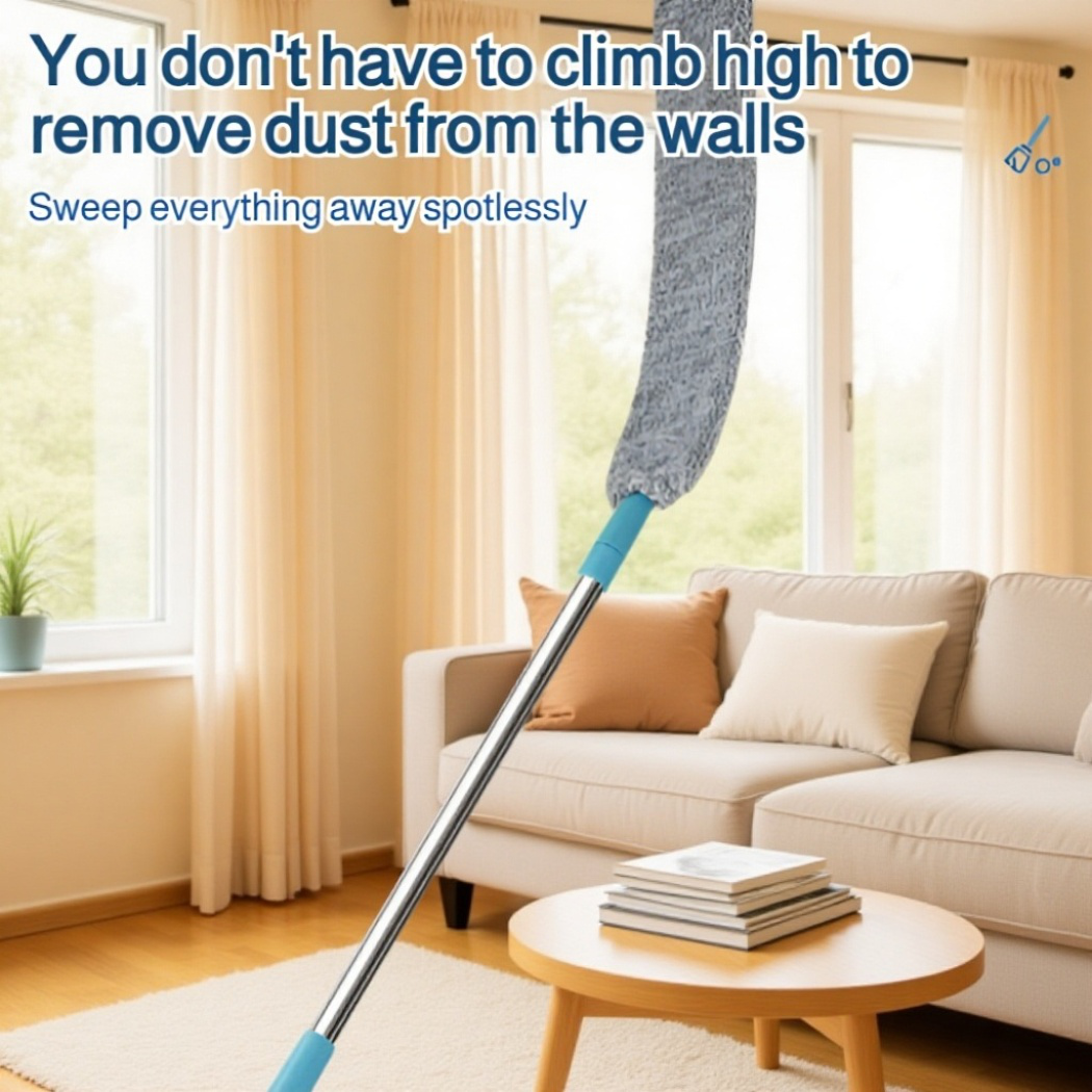 Extendable cleaning brush for under bed