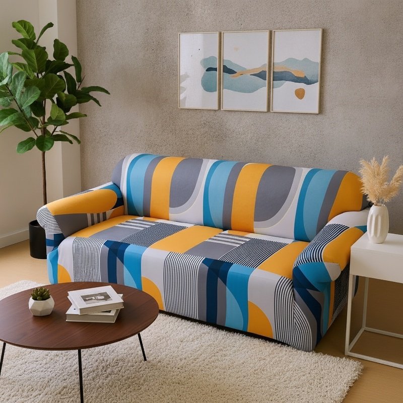 Elastische Sofaüberzug mit Armlehnen, Vollständiger Staubschutz