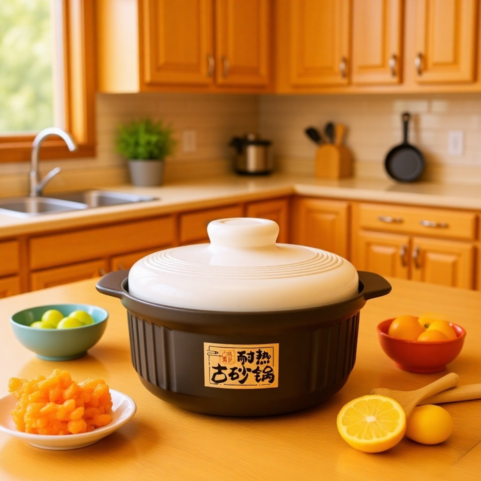 ガスコンロ対応 家庭用大容量耐熱土鍋 6/8/9号 1〜2人・3〜4人用