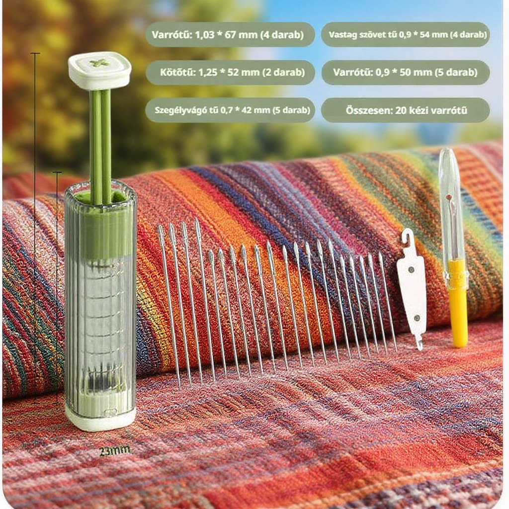 Praktikus többfunkciós varró táska, könnyű tű kivétel, esztétikus tű- és cérnatartó